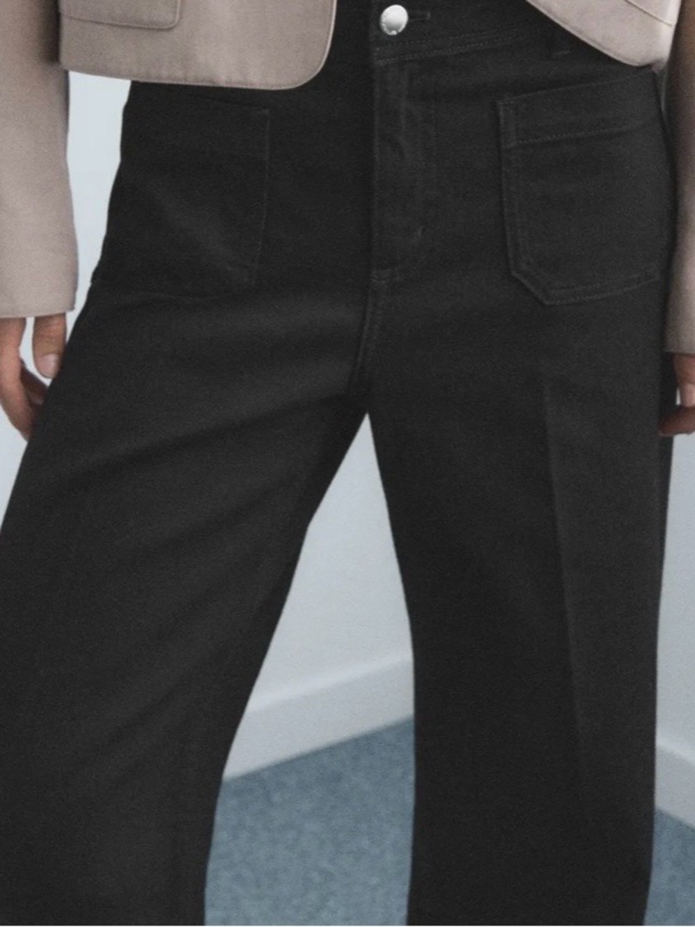 VICTORIA BECKHAM Black High-Rise Wide Leg Jeans NWT - Picture 3 of 9